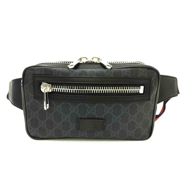 07269 1 Gucci Soft Supreme Sherry Line Body Bag Black