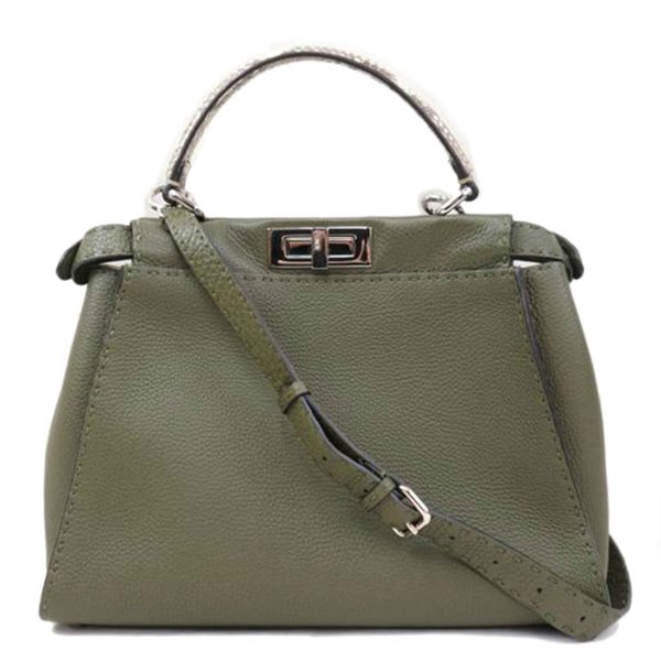 07464 1 Fendi Celeria Peekaboo Bag Green