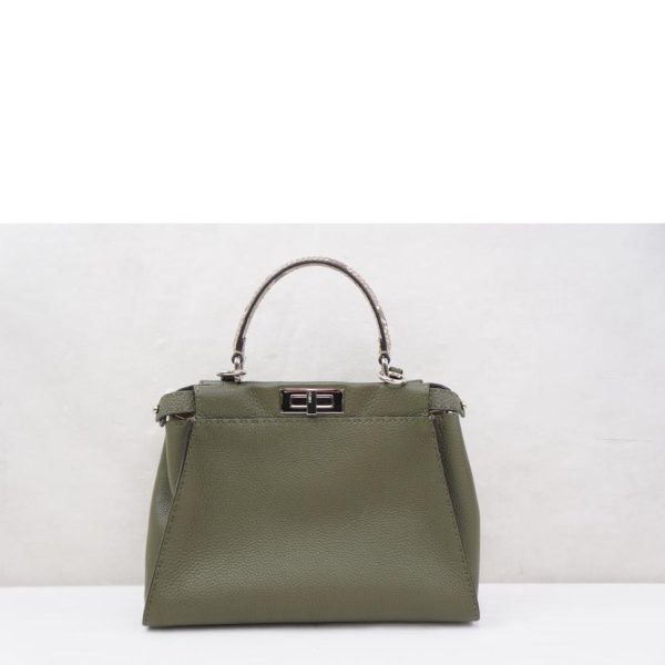 07464 2 Fendi Celeria Peekaboo Bag Green