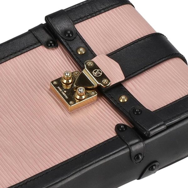 07771 7 Louis Vuitton Pochette Trunk Vertical Epi Rose Ballerine