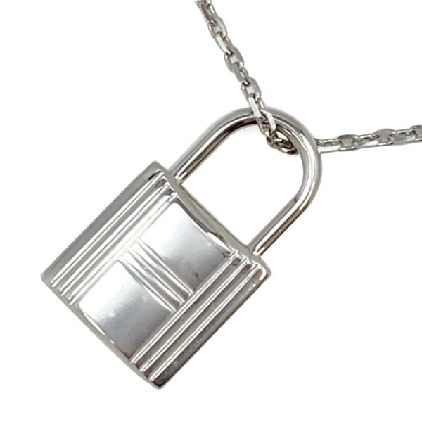 078852ck 18pm 05 Hermes Cadena O`Kelly Lock Key Charm Pendant Etoupe Beige Silver