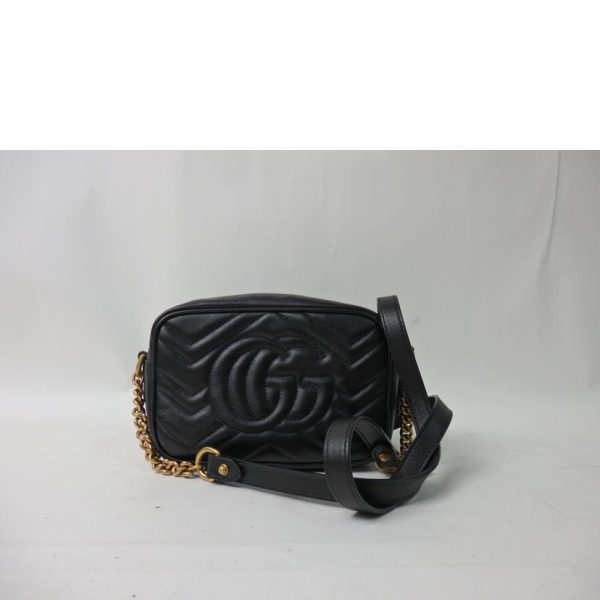 08340 2 Gucci GG Marmont Quilted Mini Bag Black