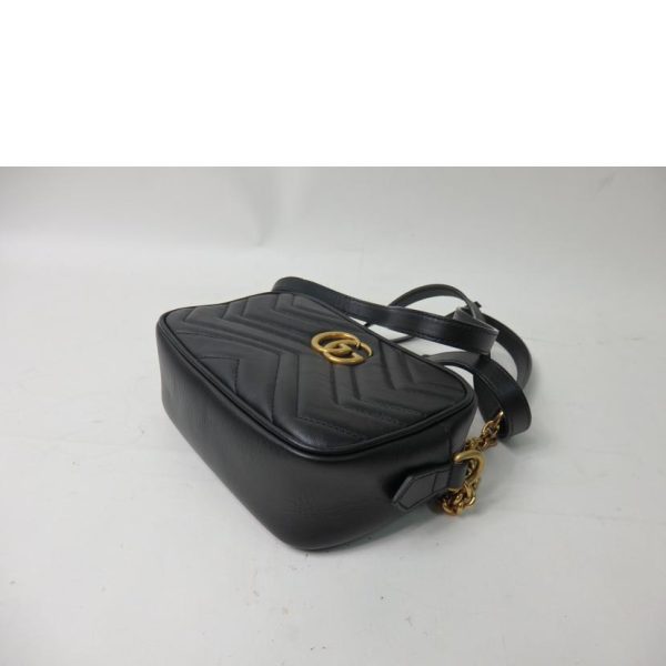 08340 3 Gucci GG Marmont Quilted Mini Bag Black