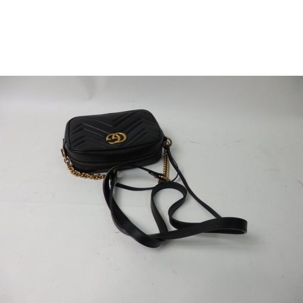 08340 4 Gucci GG Marmont Quilted Mini Bag Black