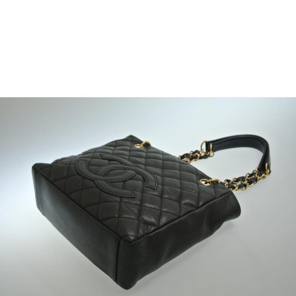 08449 3 Chanel Chain Caviar Skin Tote Bag Black