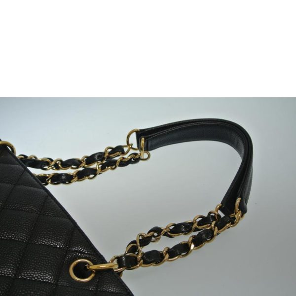 08449 4 Chanel Chain Caviar Skin Tote Bag Black