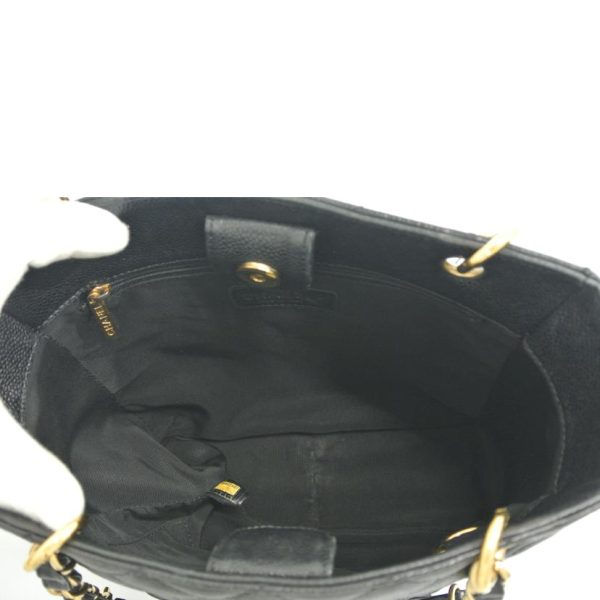 08449 5 Chanel Chain Caviar Skin Tote Bag Black