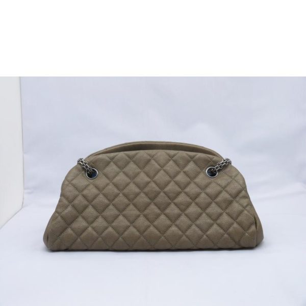 09552 2 Chanel Mademoiselle Leather Shoulder Bag khaki