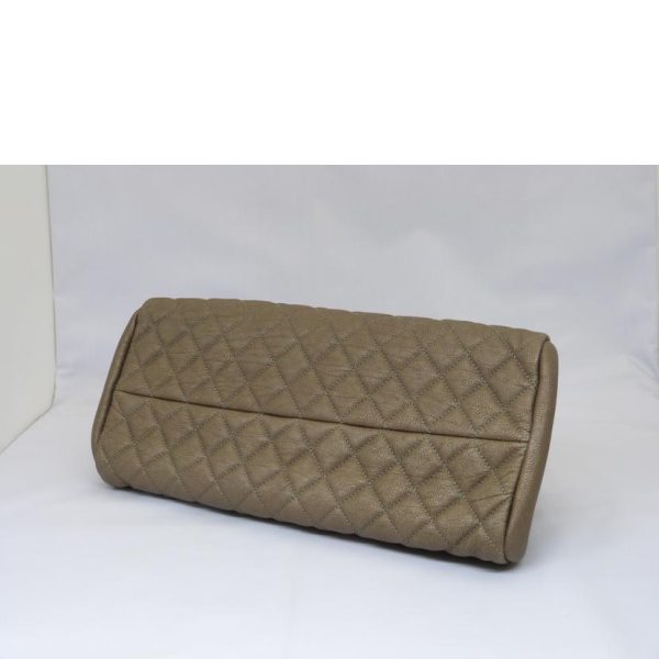 09552 3 Chanel Mademoiselle Leather Shoulder Bag khaki