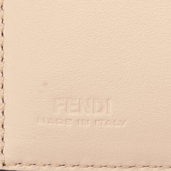 1 0118184 9 Fendi Logo Bifold Wallet Compact Leather Wallet Pink