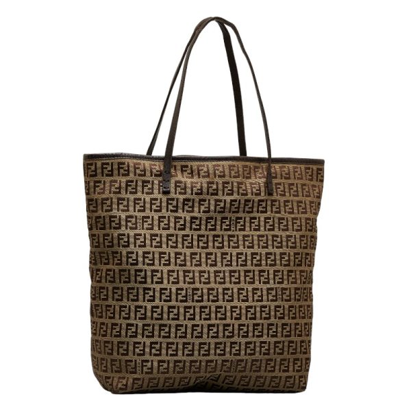 1 0125839 2 Fendi Zucchino Leather Tote Bag Brown