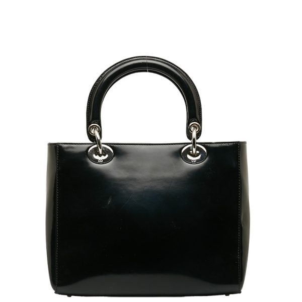 1 0137983 4 Dior Lady Dior Patent Leather Handbag Black