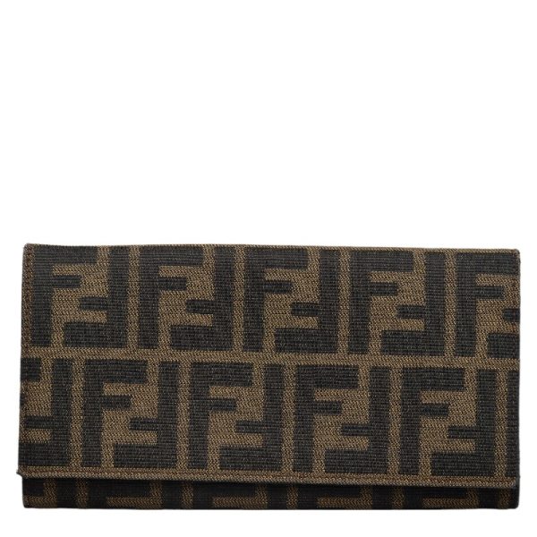 1 0141678 1 Fendi Zucca Long Wallet Beige