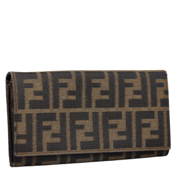 1 0141678 2 Fendi Zucca Long Wallet Beige