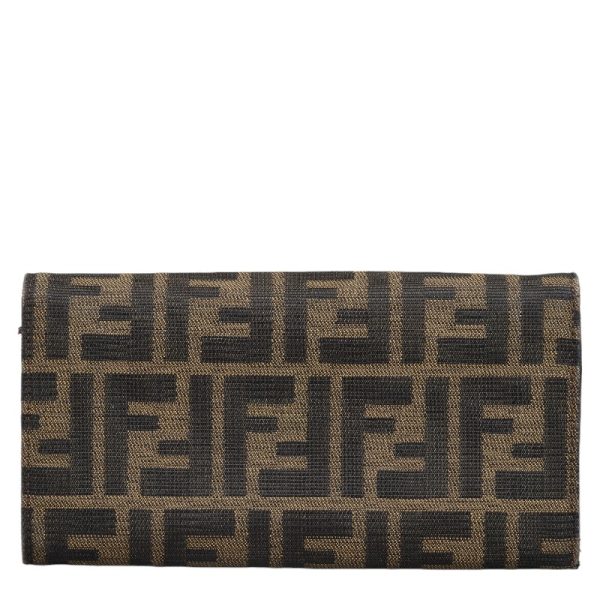 1 0141678 3 Fendi Zucca Long Wallet Beige