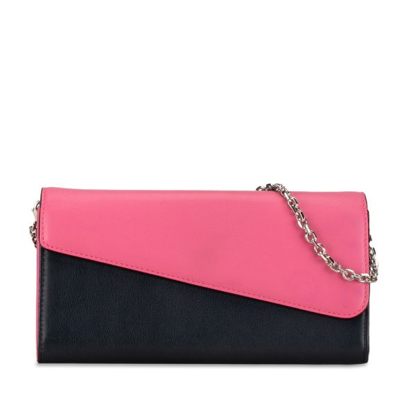 1 0155180 1 Dior Long Wallet Chain Wallet Pink