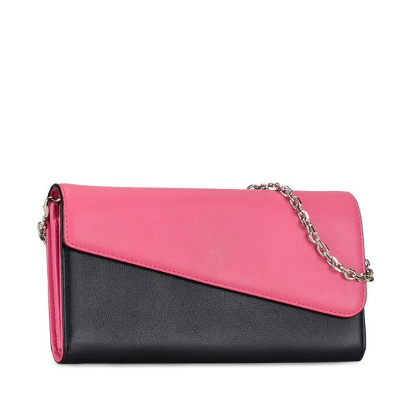 1 0155180 2 Dior Long Wallet Chain Wallet Pink