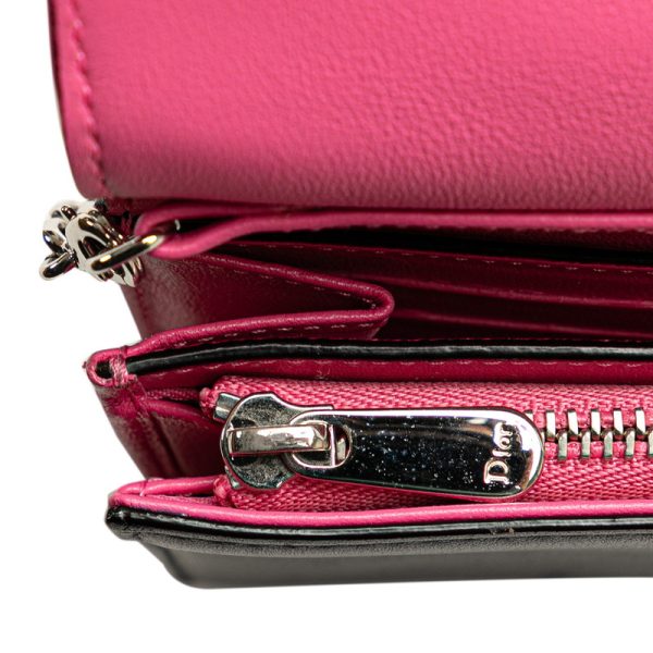 1 0155180 6 Dior Long Wallet Chain Wallet Pink