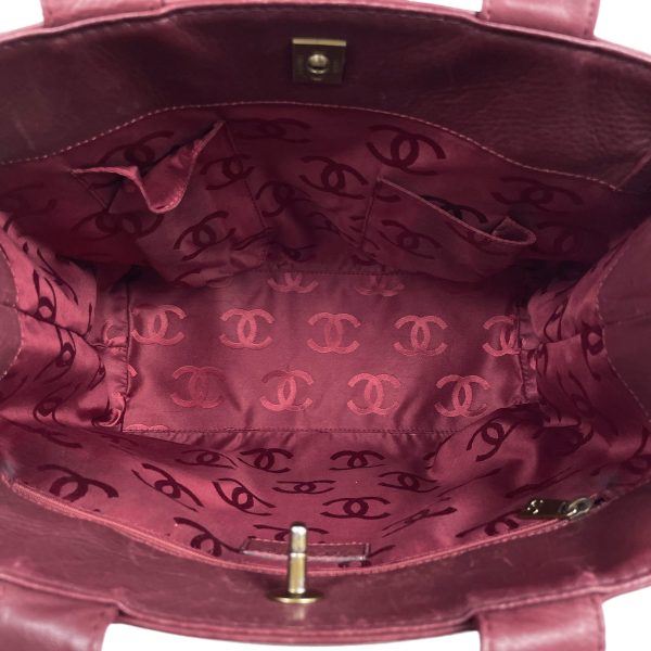 1000006069659 19 Chanel Cocomark Handbag 2WAY Shoulder Bag Leather Bordeaux