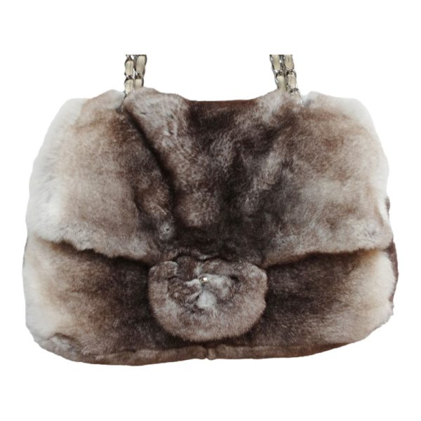 10000121 Chanel Shearling Shoulder Bag Shearling Fur Rabbit