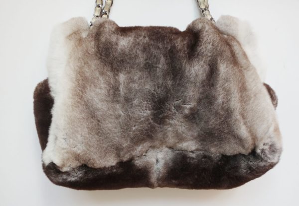 10000121 2 Chanel Shearling Shoulder Bag Shearling Fur Rabbit