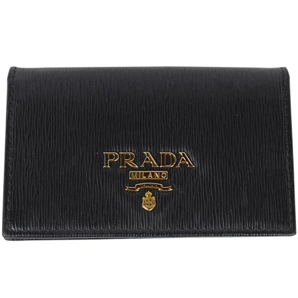 1000024456479 11 Prada Logo Leather Card Case Black