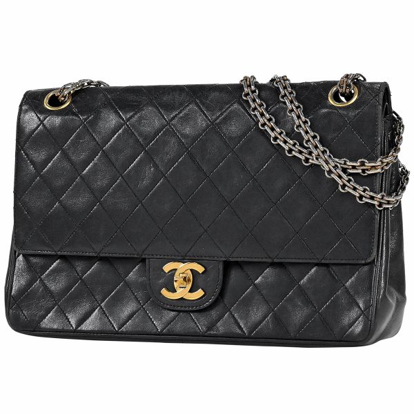 1000032483009 01 Chanel Shoulder Bag Coco Mark Leather Black