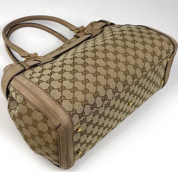 1000042461912 12 Gucci GG Pattern Running Tote Bag GG Canvas Shoulder Bag Brown