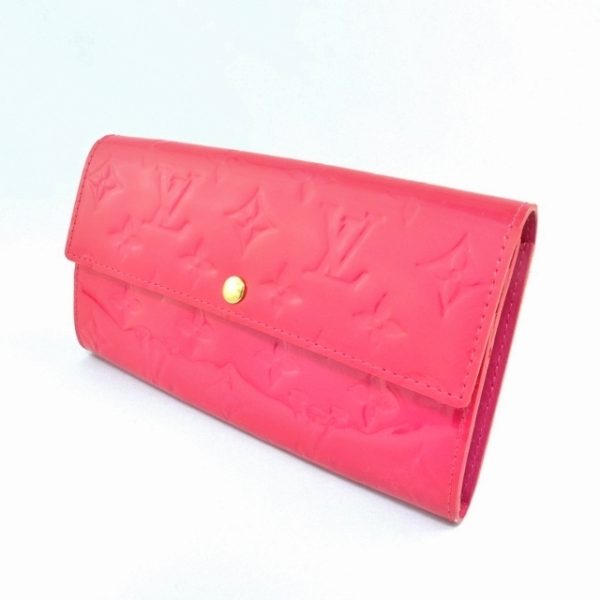 10000430 2 Louis Vuitton Portefeuil Sala Vernis Rose Pop Pink Zippered Long Wallet