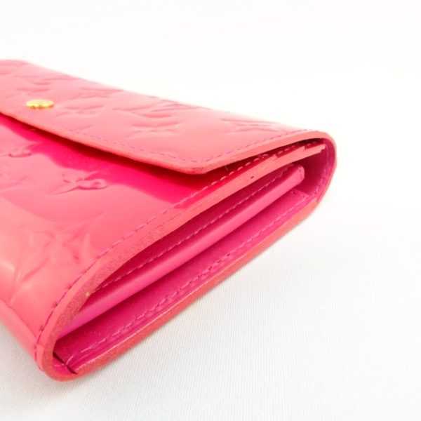 10000430 4 Louis Vuitton Portefeuil Sala Vernis Rose Pop Pink Zippered Long Wallet