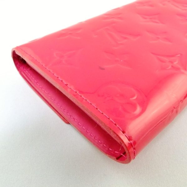 10000430 6 Louis Vuitton Portefeuil Sala Vernis Rose Pop Pink Zippered Long Wallet