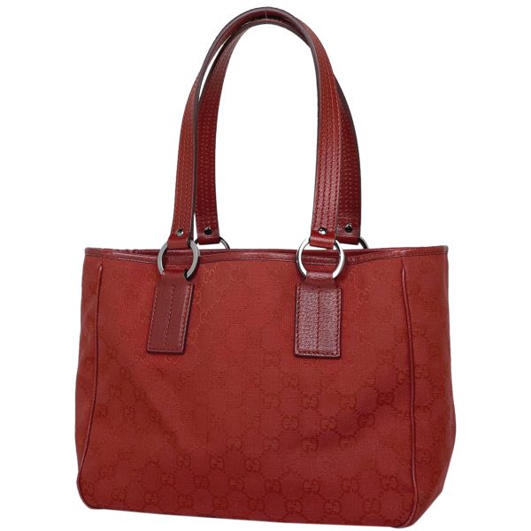 1000044359989 11 Gucci GG Pattern Handbag Tote Bag GG Canvas Ladies Red