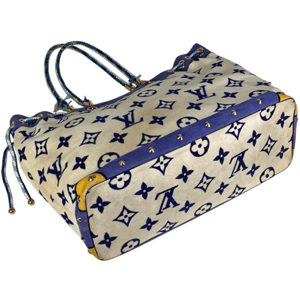 1000053604766 12 Louis Vuitton Eponge Pile Shoulder Bag Monogram Ivory Blue