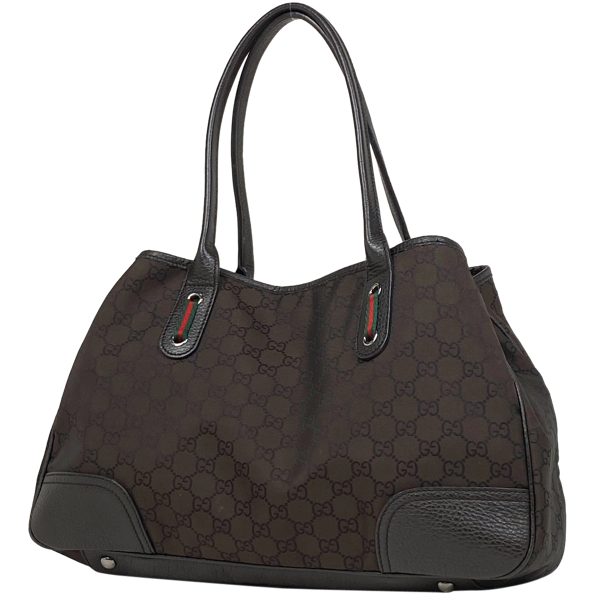 1000053616264 11 Gucci GG Pattern Tote Bag Sherry Line Web Nylon Brown