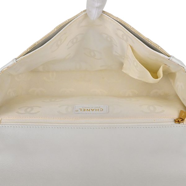 1000053759756 14 Chanel Cocomark Handbag Matelasse Top Handle Canvas White