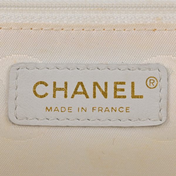 1000053759756 15 Chanel Cocomark Handbag Matelasse Top Handle Canvas White