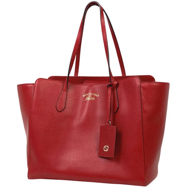 1000054756150 11 Gucci Swing Tote Bag Large Logo Shoulder Leather Red