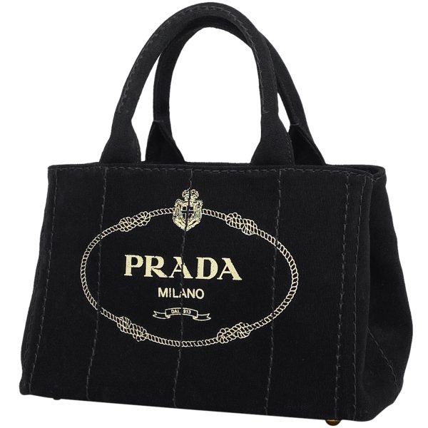 1000055204797 11 Prada Canapa Tote Striped Tote Bag Canvas Black