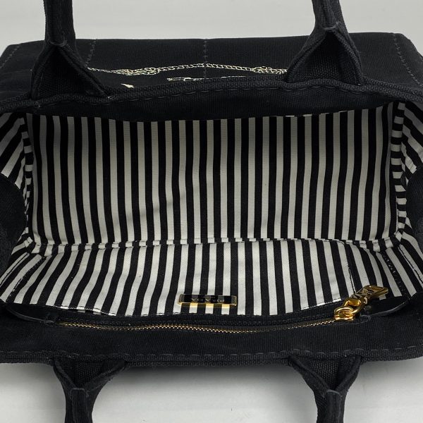 1000055204797 18 Prada Canapa Tote Striped Tote Bag Canvas Black