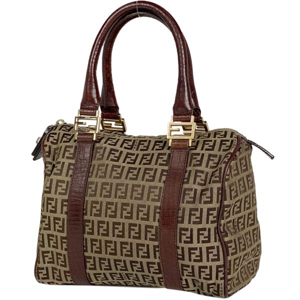 1000055517118 11 Fendi Zucchino Mini Boston Bag Canvas Brown