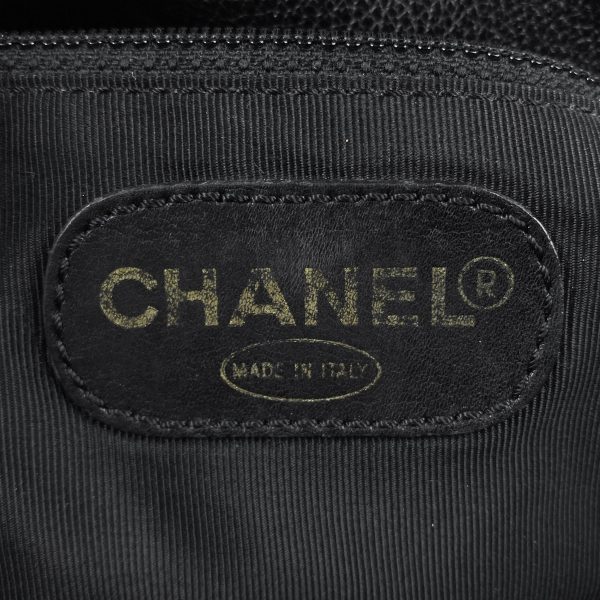 1000056234441 22 Chanel Cocomark Plastic Chain Shoulder Bag Leather Black