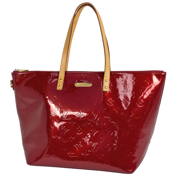 1000057080122 11 Louis Vuitton Bellevue GM Monogram Vernis Shoulder Tote Bag Red