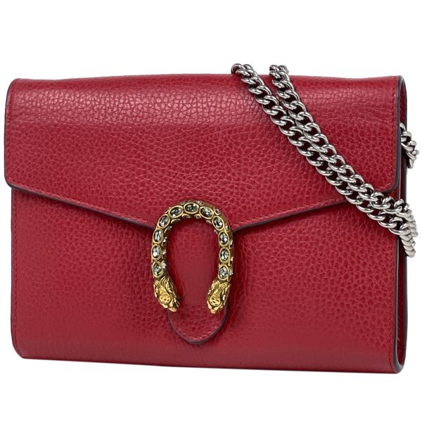 1000057198094 11 Gucci Dionysus Chain Shoulder Bag Wallet Leather Red