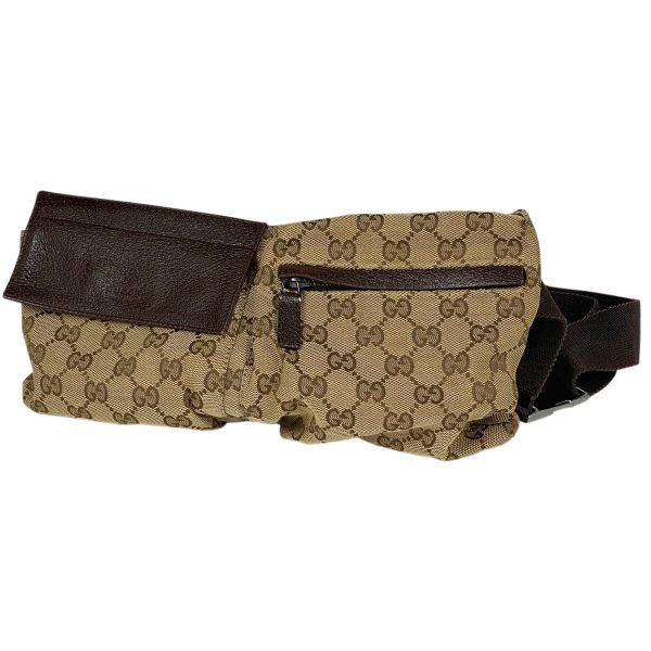 1000057595923 11 Gucci GG Pattern Waist Bag Waist Pouch Body Bag GG Canvas Brown