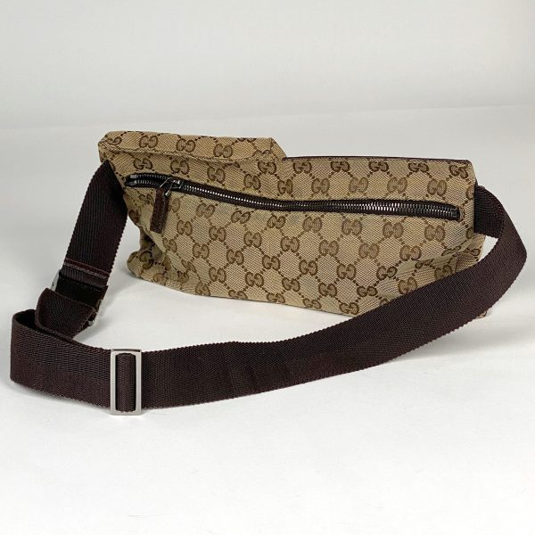 1000057595923 12 Gucci GG Pattern Waist Bag Waist Pouch Body Bag GG Canvas Brown