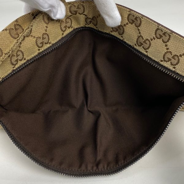 1000057595923 16 Gucci GG Pattern Waist Bag Waist Pouch Body Bag GG Canvas Brown