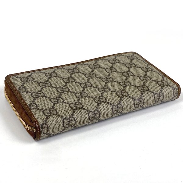 1000057971383 12 Gucci GG Pattern Round Zipper Long Wallet GG Logo Long Wallet Coated Canvas Beige