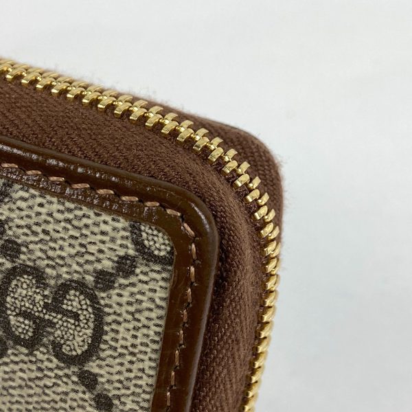 1000057971383 13 Gucci GG Pattern Round Zipper Long Wallet GG Logo Long Wallet Coated Canvas Beige