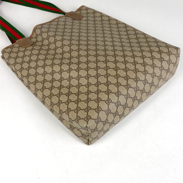 1000058351320 12 Gucci GG Pattern Tote Bag Old Gucci Sherry Line Coated Canvas Brown