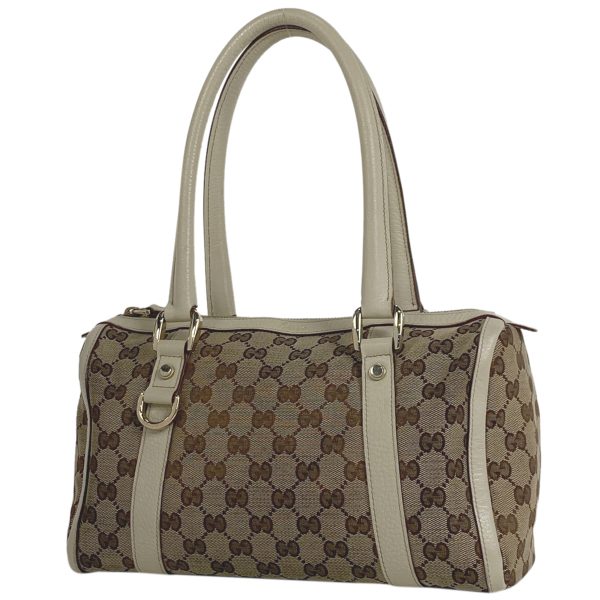 1000058687030 11 Gucci GG Pattern Handbag Mini Boston Handbag GG Canvas Brown